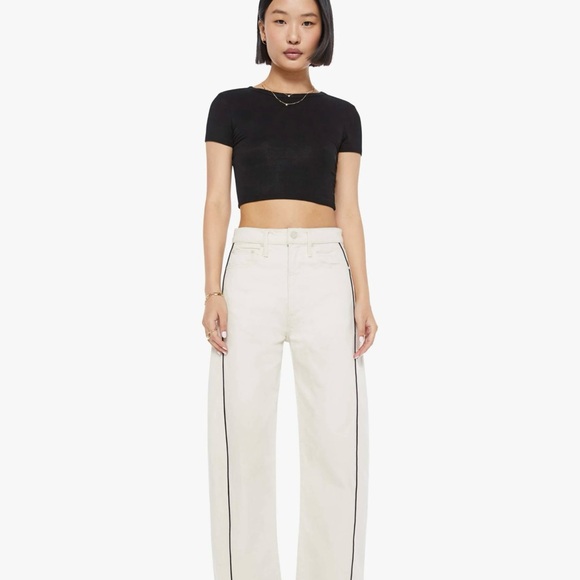 MOTHER Denim - MOTHER Black and Cream Flare Jeans